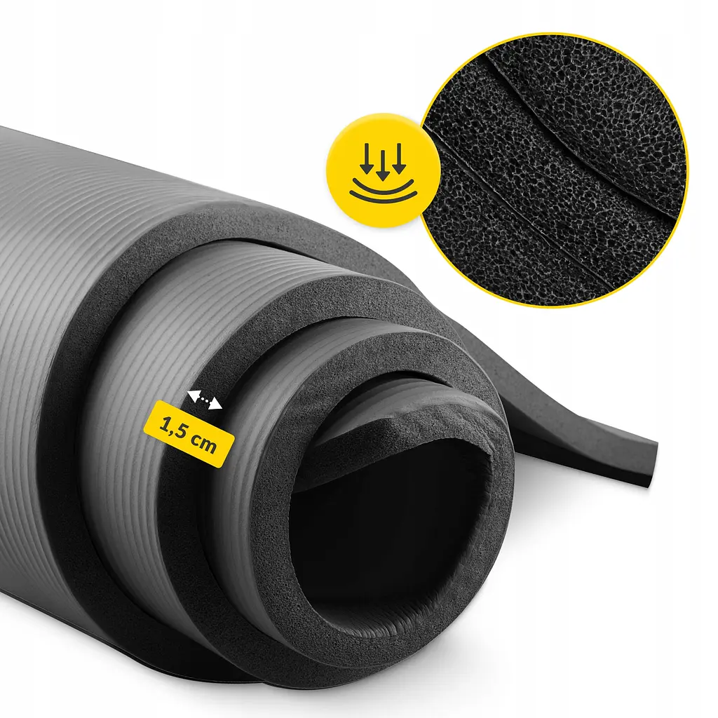 Килимок (мат) спортивний 4FIZJO NBR 190 x 100 x 1.5 см для йоги та фітнесу Black (P-5905973407120) - фото 8