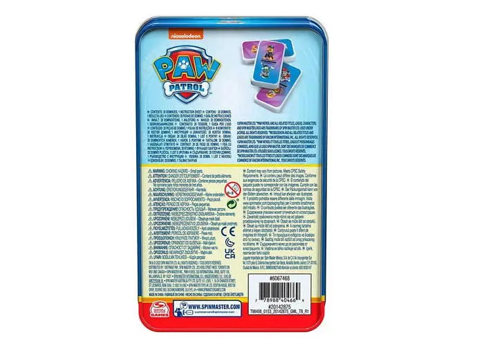 Настольная игра Spin Master Домино Щенячий патруль (в жестяной коробке) (Domino: Paw Patrol) (SM98408/6067468) - фото 3