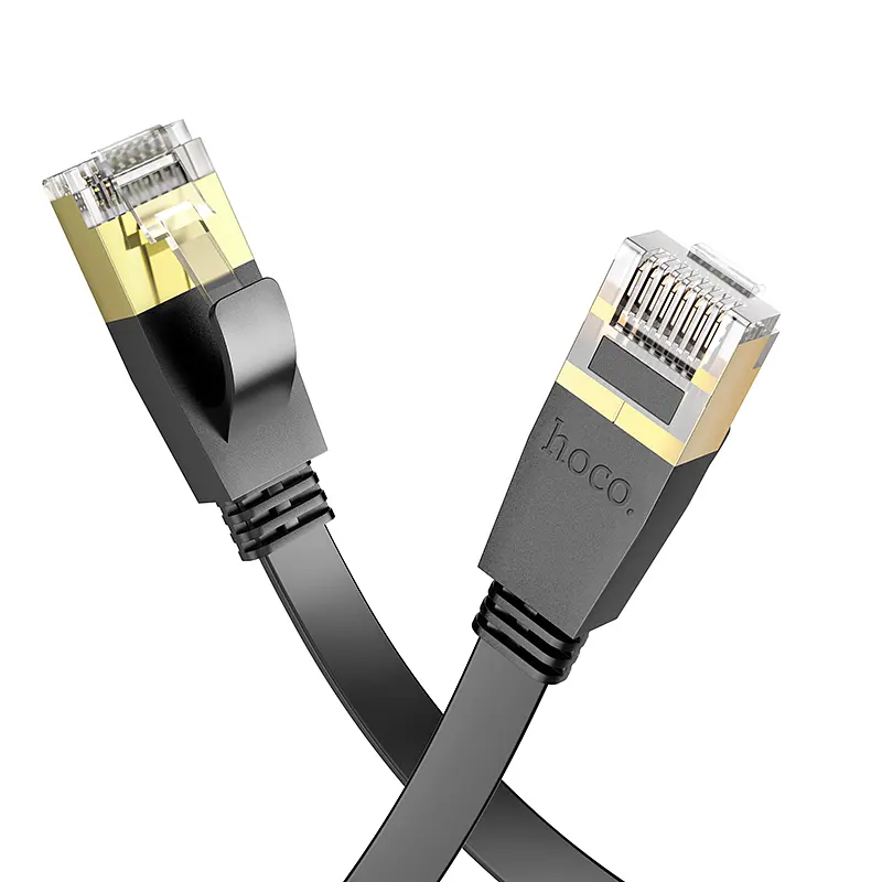 Мережевий кабель HOCO US07 General pure copper flat network cable(L=20M) Black - фото 2