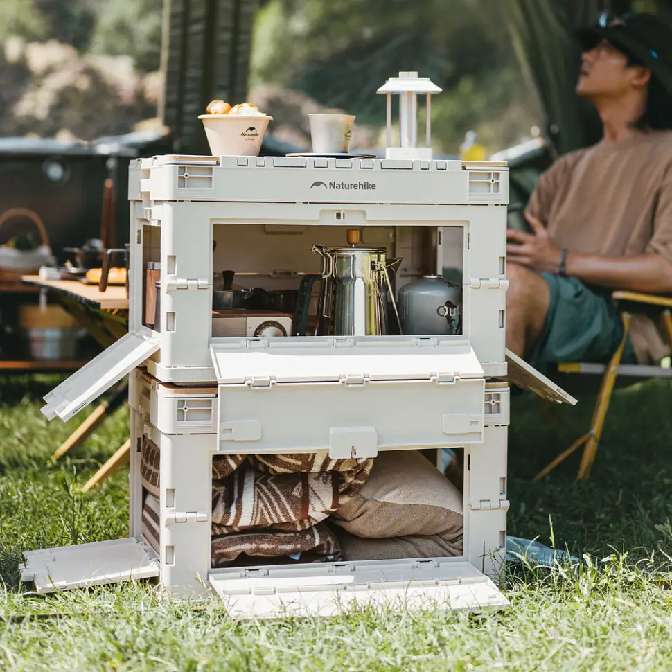 Складаний контейнер Naturehike CNK2450XB020, 52 л, бежево-сірий - фото 7
