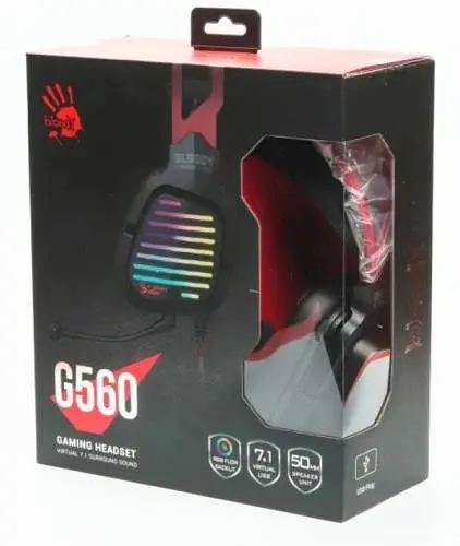 Навушники G560 Sports Red ігрові, мікрофон, Hi Fi, 7.1 віртуальний звук Bloody teh0027989 - фото 6