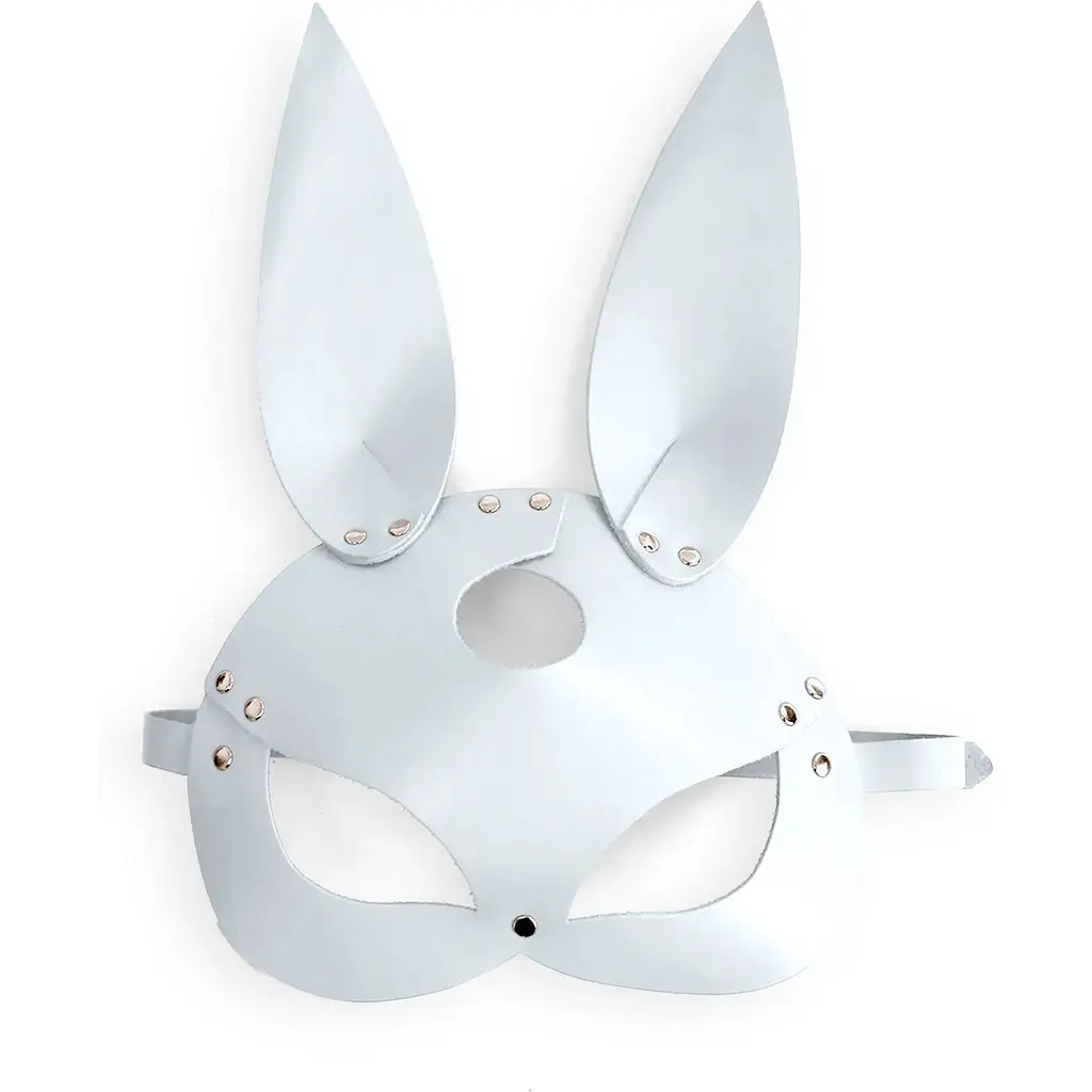 Шкіряна маска зайчика Art of Sex - Bunny mask, колір Білий - фото 3