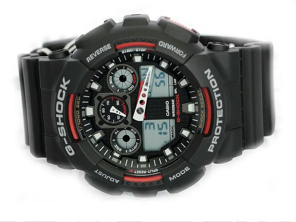 Годинники чоловічі удароміцні оригінальні наручні Японія Casio G-Shock GA-100-1A4ER з полімерним ремінцем - фото 2