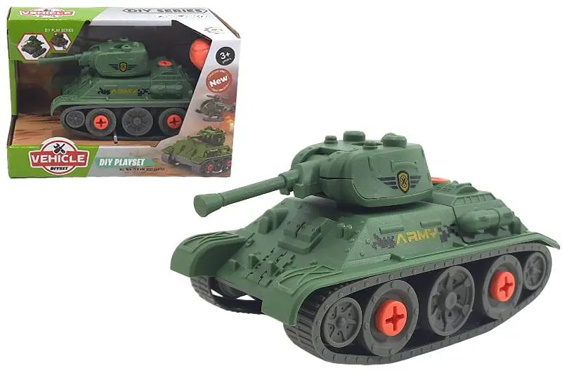 Іграшковий танк конструктор болтовий 7654-A4C в коробці р.20х11х13см