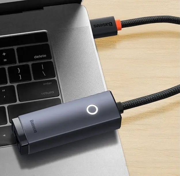 Зовнішня мережева карта-адаптер Baseus Usb-C - RJ45 (LAN) WKQX000201 - фото 4