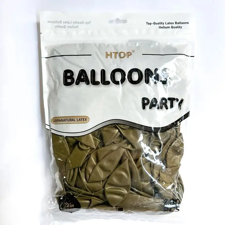 Надувні повітряні кулі HTOP 100 шт Party Balloons 30 см Товари для оформлення Дня народження Святкова атрибутика Оливковий - фото 2