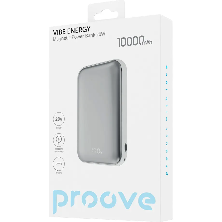 Зовнішній акумулятор Proove Vibe Energy 10000mAh 20W White [PBVE20022202] [104211] - фото 5
