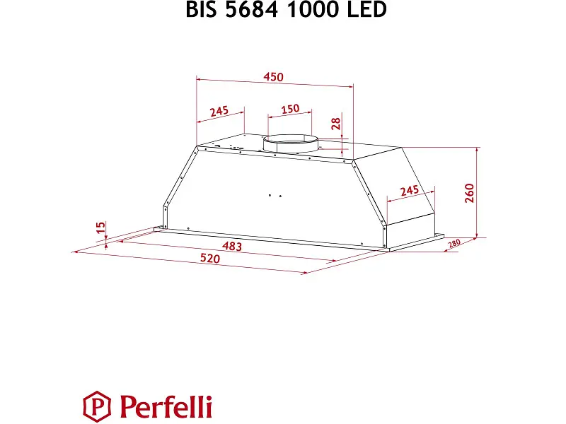 Витяжка Perfelli BIS 5684 WH 1000 LED - фото 9