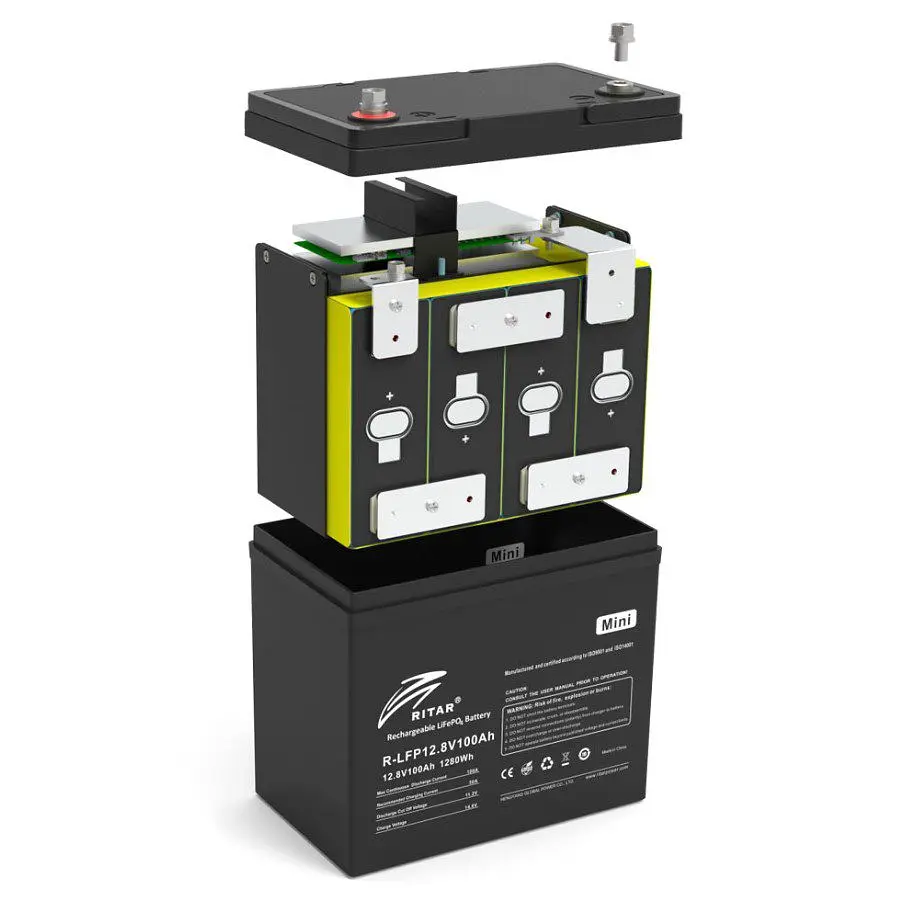 Акумуляторна батарея LiFePO4 Ritar RLFP 12.8 V 100 Ah mini 1280Wh BMS50-4S - фото 2
