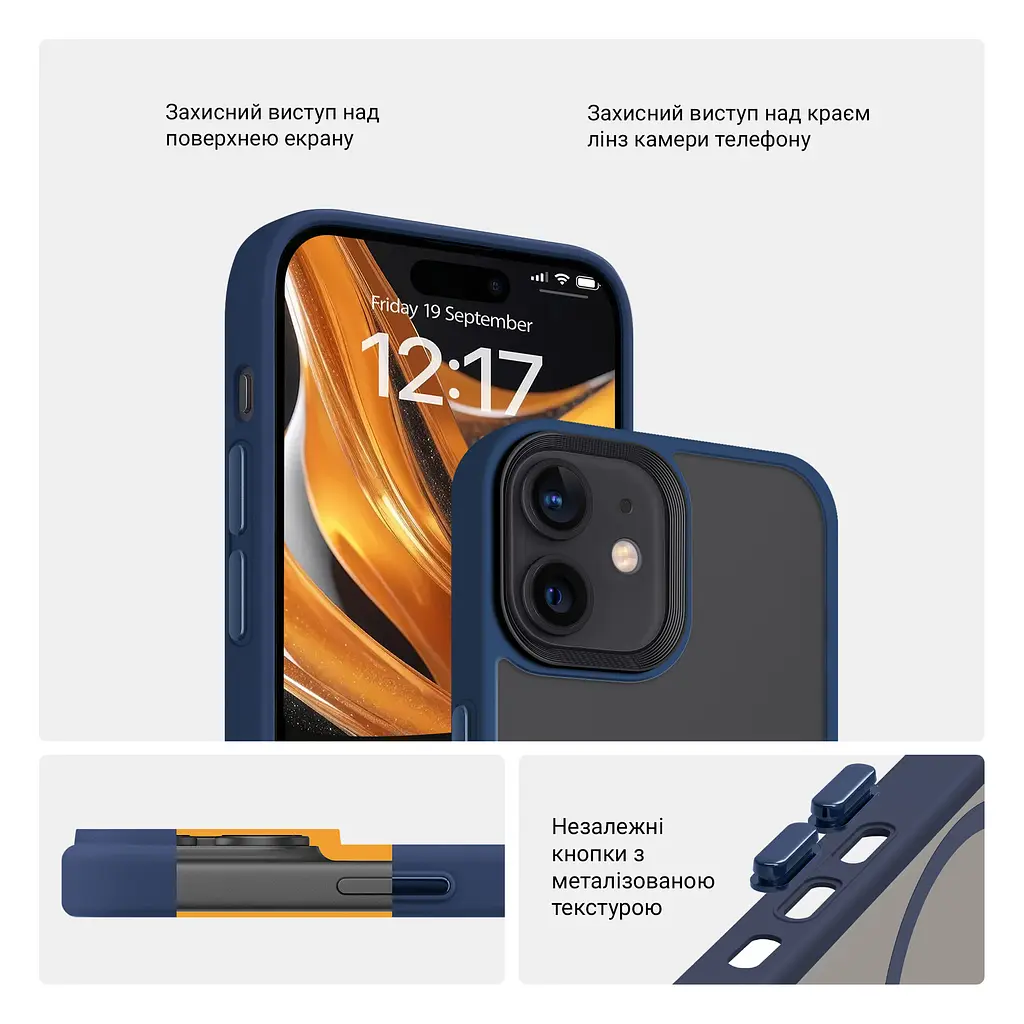 Чехол для Apple iPhone 11, Uniq MagCase, синий, противоударный, панель-накладка с магсейф, ударопрочный TPU+PC, с магнитом MagSafe, поддержка полноценной беспроводной зарядки, ArmorStandart (ARM75308) - фото 3