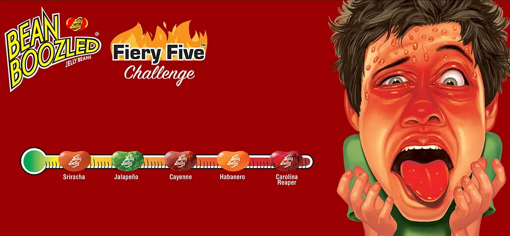 Екстремально гострі цукерки Jelly Belly Bean Boozled Flaming Five Challenge 53г - фото 6