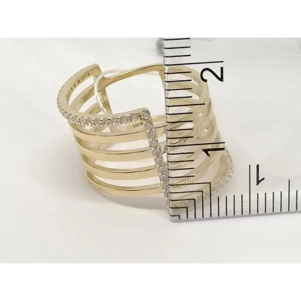 Золоте кільце Імперія золота з фіанітами. КВ1201(2)І 17,5 - фото 5