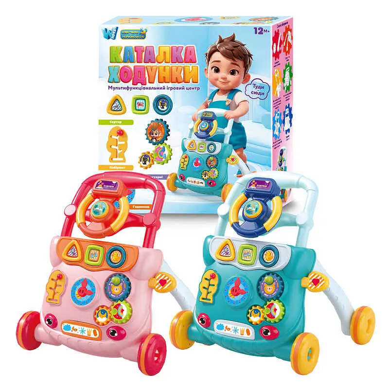 Каталка-ходунки WToys українська озвучка, сортер, кермо, пісні - фото 2