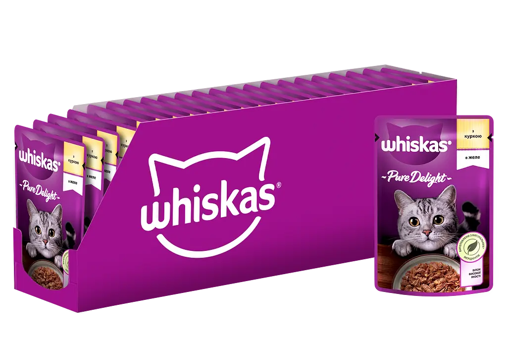 Влажный корм для кошек Whiskas Pure Delight, курица в желе, 85 г - фото 2