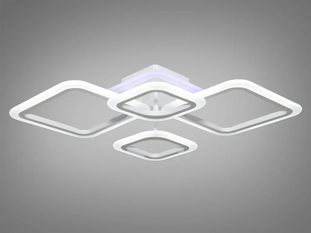 Светодиодная люстра смарт светильник с пультом, 80W, белые люстры. - фото 2