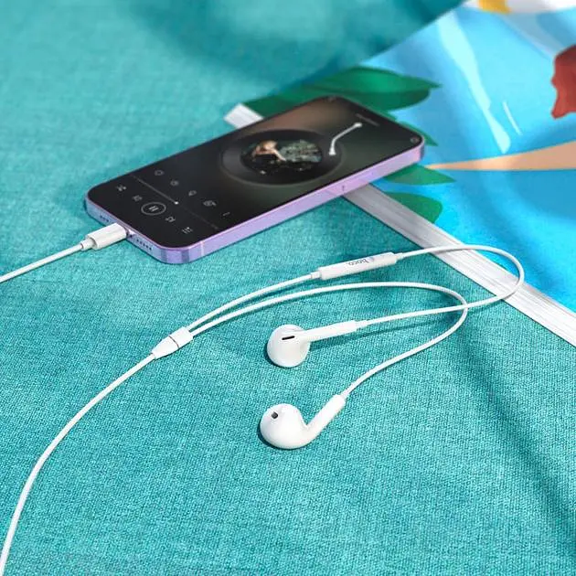 Проводные наушники Hoco M111 Primero digital headset Lightning, 1.2m, white - фото 5