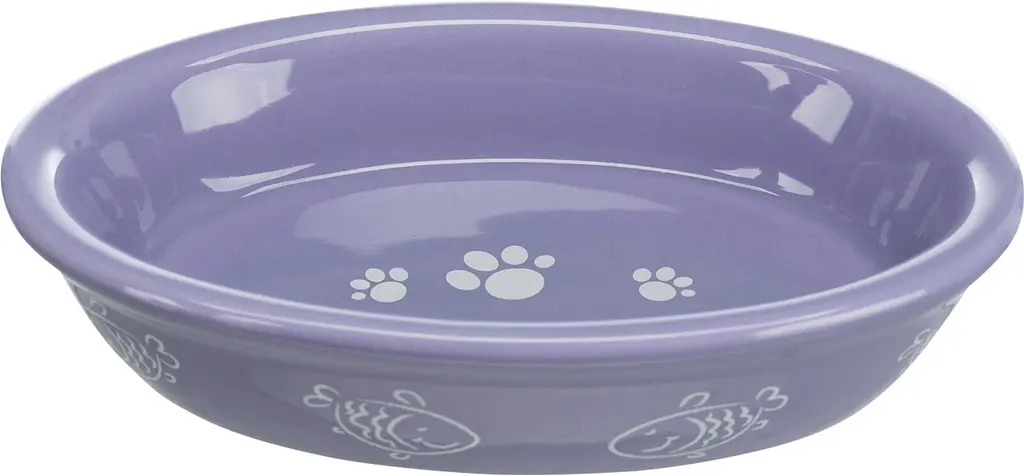 Миска для котів Trixie Ceramic Bowl керамічна фіолетова рибка 10x15 см 200 мл TX-24495