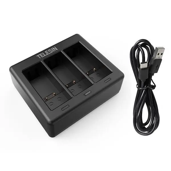 Зарядний пристрій TELESIN GoPro HERO 9/10/11/12 Charger 3х8000 мА (GP-BCG-902) Black [64193] - фото 6