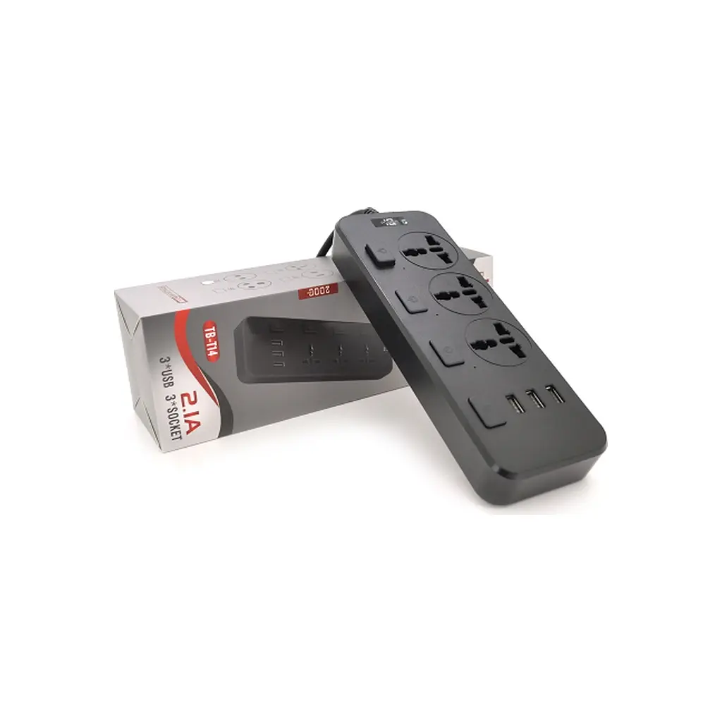 Мережевий фільтр живлення Voltronic TВ-Т14, 3 роз., 3 USB Black (ТВ-Т14-Black) - фото 2