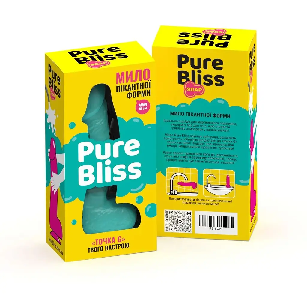 Крафтове мило-член із присоскою Pure Bliss Mini Turquoise - фото 7