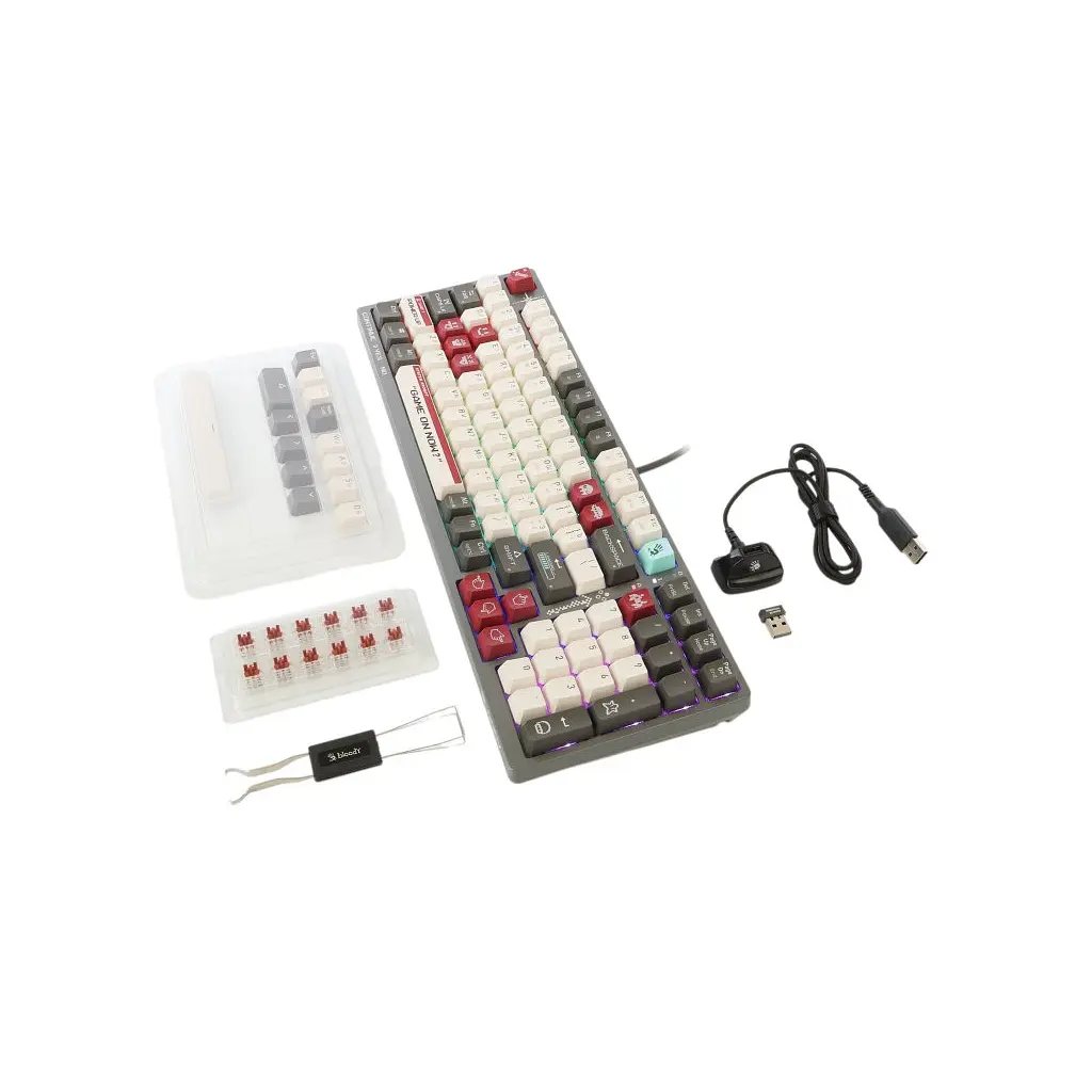 Клавіатура A4Tech Bloody WS98 Wireless/Bluetooth/USB UA Pixels Red (4711421001090) - фото 12
