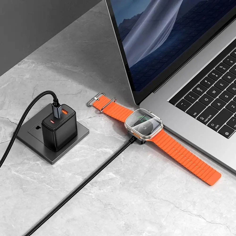 БЗП Hoco CW66 PD100W+iWatch 2-in-1 charging cable Black - фото 4