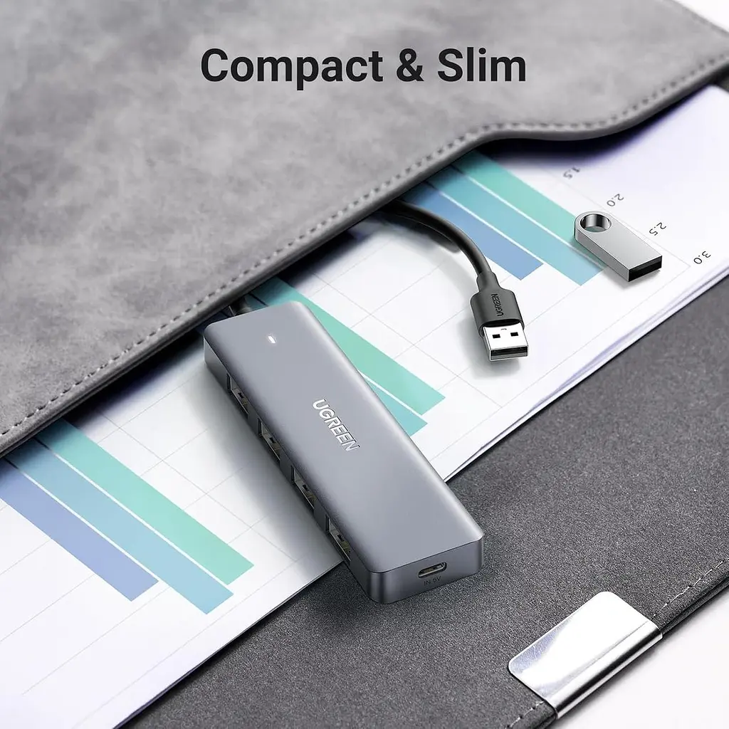 USB-хаб Ugreen CM219 4-in-1 USB Type-A to 4xUSB 3.0 HUB 1.5m Black (90879) - фото 8