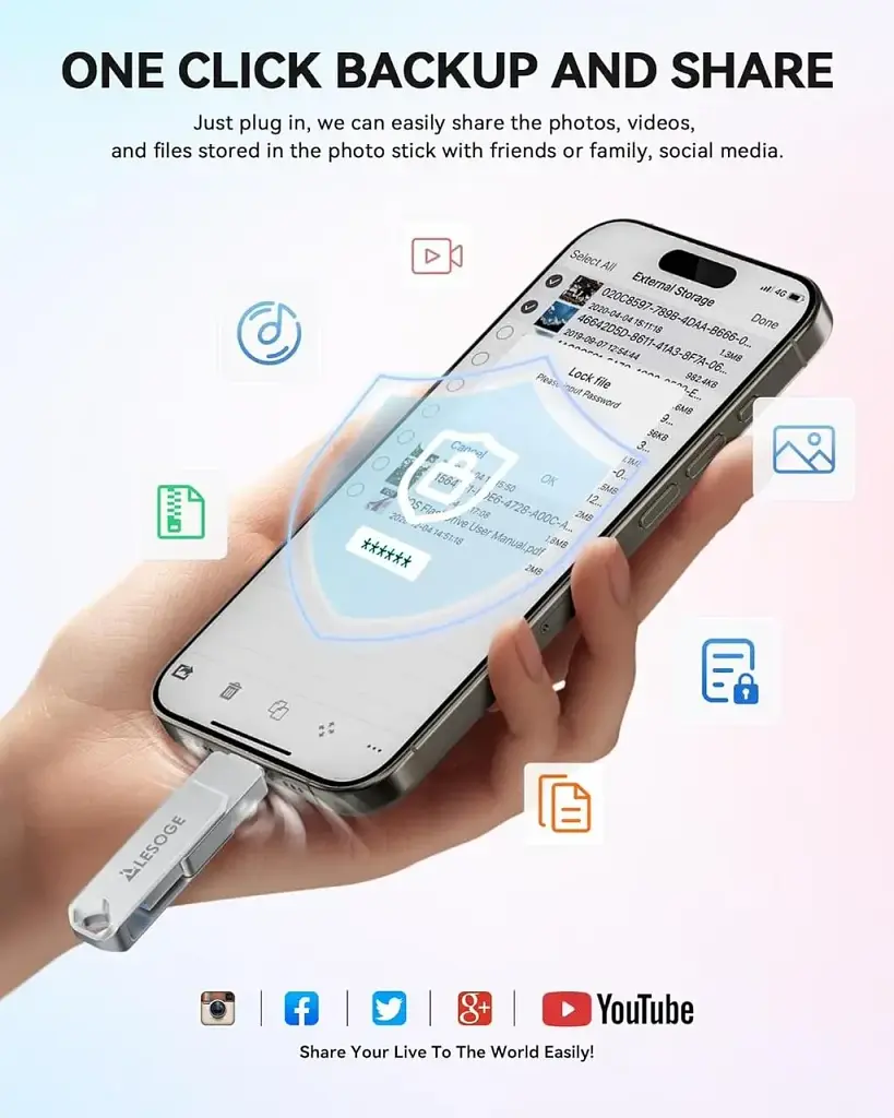 USB-накопичувач LESOGE Apple MFi Certified USB Flash Drive 128 ГБ - фото 3