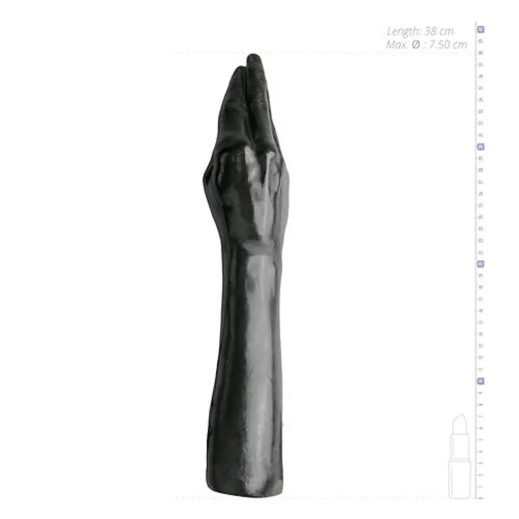 Рука для фістингу All Black Fisting Dildo 38 cm чорний - фото 4