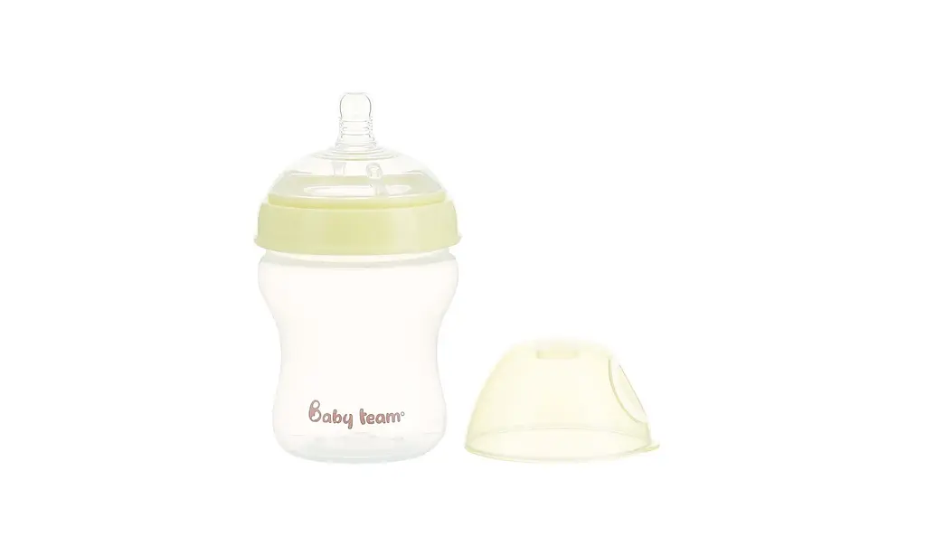 Пляшечка для годування з широким горлом Baby team 0 + 250 мл жовта (1015) - фото 2