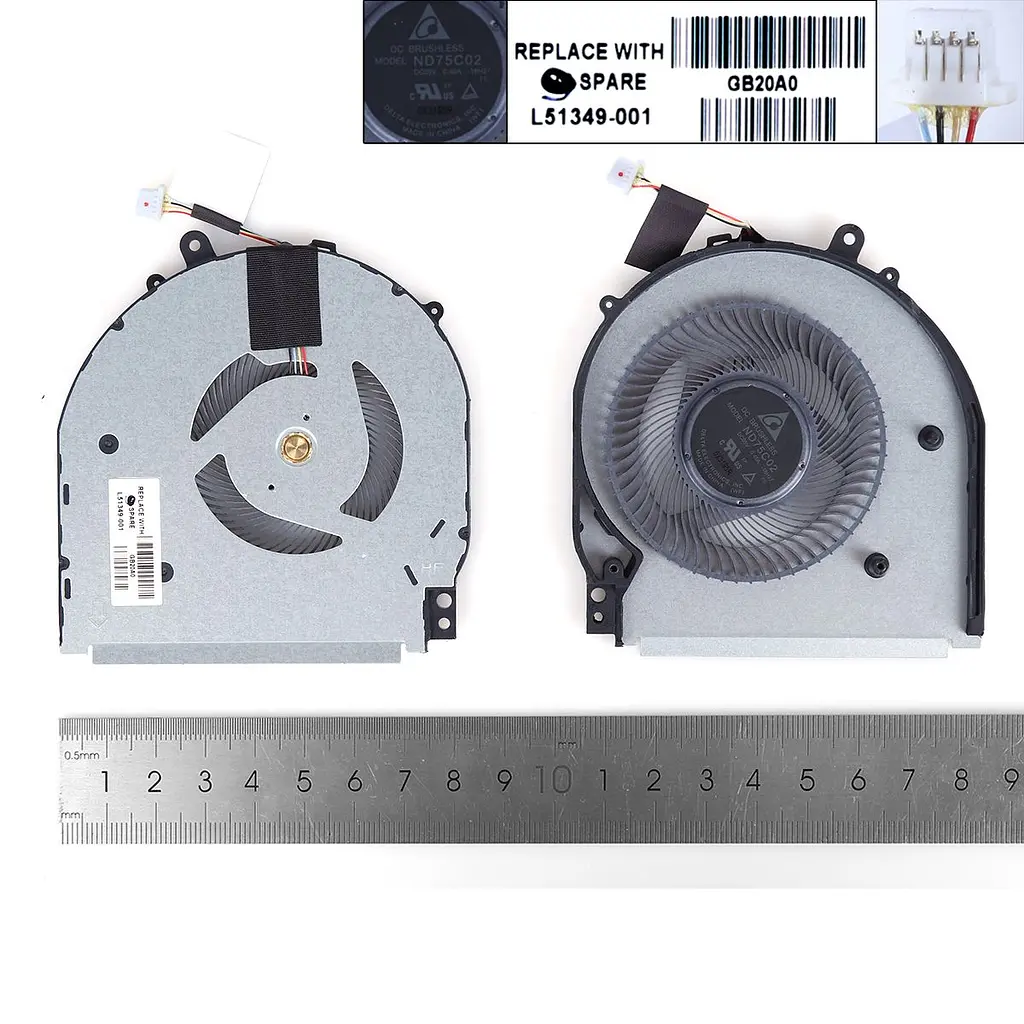 Вентилятор кулер для HP Pavilion x360 15-DQ 15T-DQ tpn-w140, (без кришки, L51349-001, FLB5 DFS200405BY0T) - фото 3