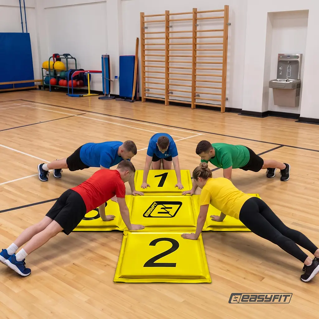 Крос-мат для стрибків EasyFit спортивний складаний (жовтий) - фото 13