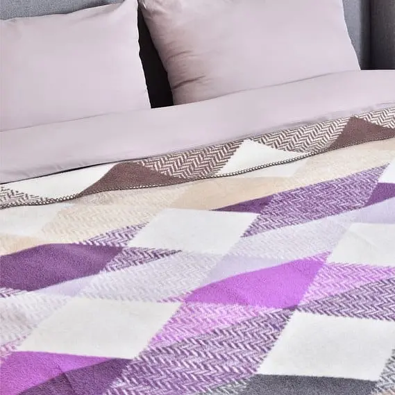 Плед-покривало Ideia Kassandra бавовняний 220х200 см ліловий з бежевим (8000035178 ліла/беж) - фото 4