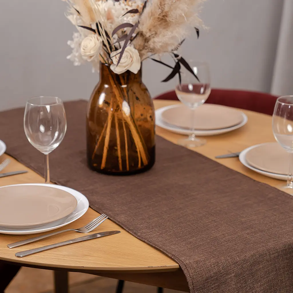 Скатертина-ранер Sonex Jordan 40х140 см коричнева (SO102562)   - фото 4