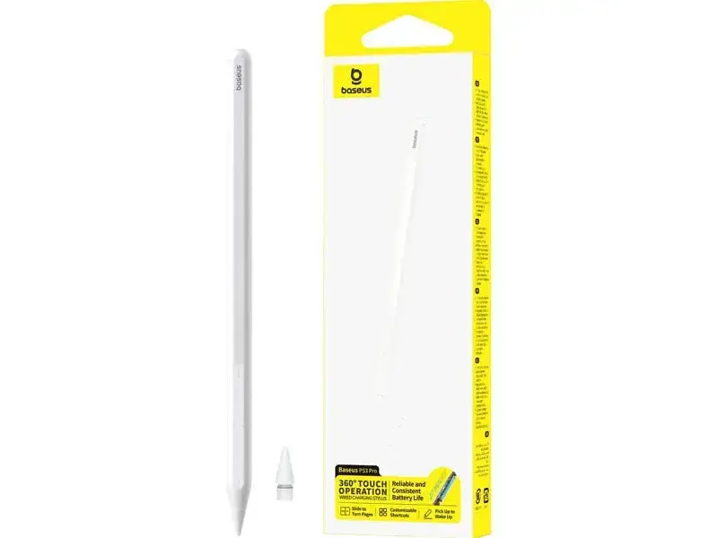 Стилус BASEUS Smooth Writing PS3 Pro 360° Touch Operation Wired Charging Moon White (B0004A01) - фото 3