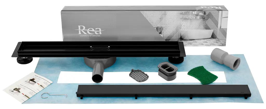 Душовий канал Rea Neo Pro black 2в1 чорний 100 см REA-G8909 - фото 2