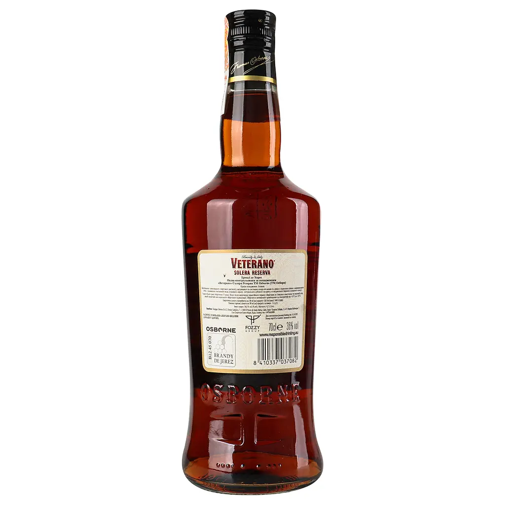 Бренди Veterano Osborne Solera Reserva 36% 0.7 л (809596) - фото 4