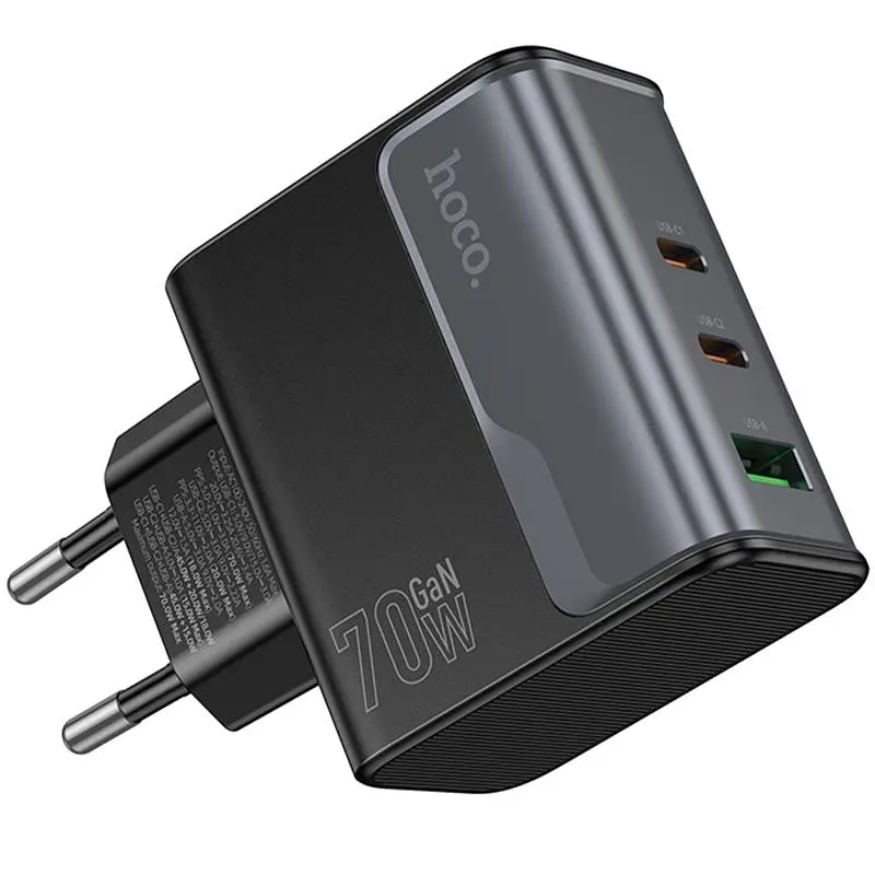 МЗП CS75A Star Speed PD70W+QC3.0 (1USB-A/2C) Midnight black Hoco teh0029638 - фото 5