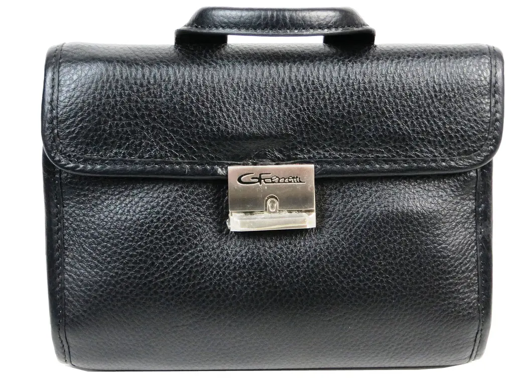 Невелика чоловіча шкіряна сумка-барсетка Giorgio Ferretti Ef043 Чорна - фото 2