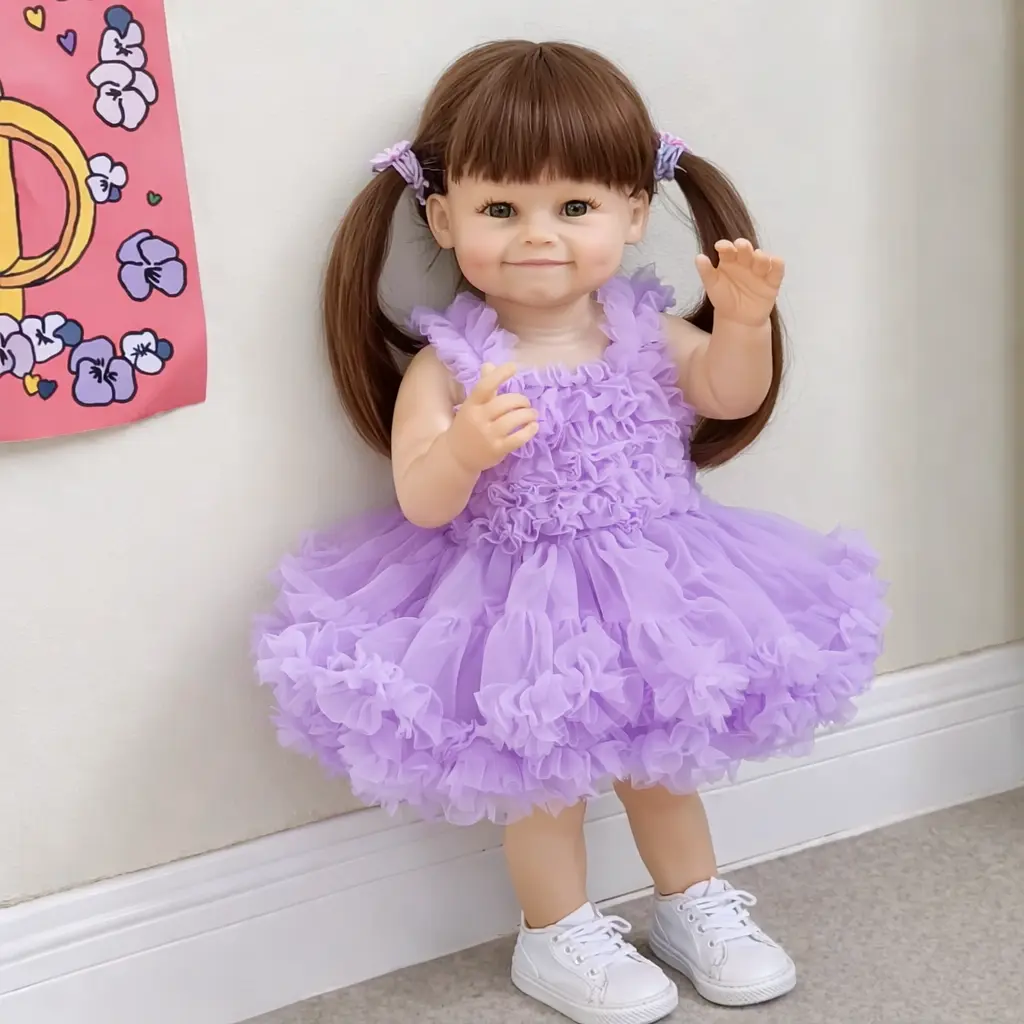 Реалістична Кукла Реборн 55 см повністю силіконова Doll Reborn Baby К0100616 - фото 4