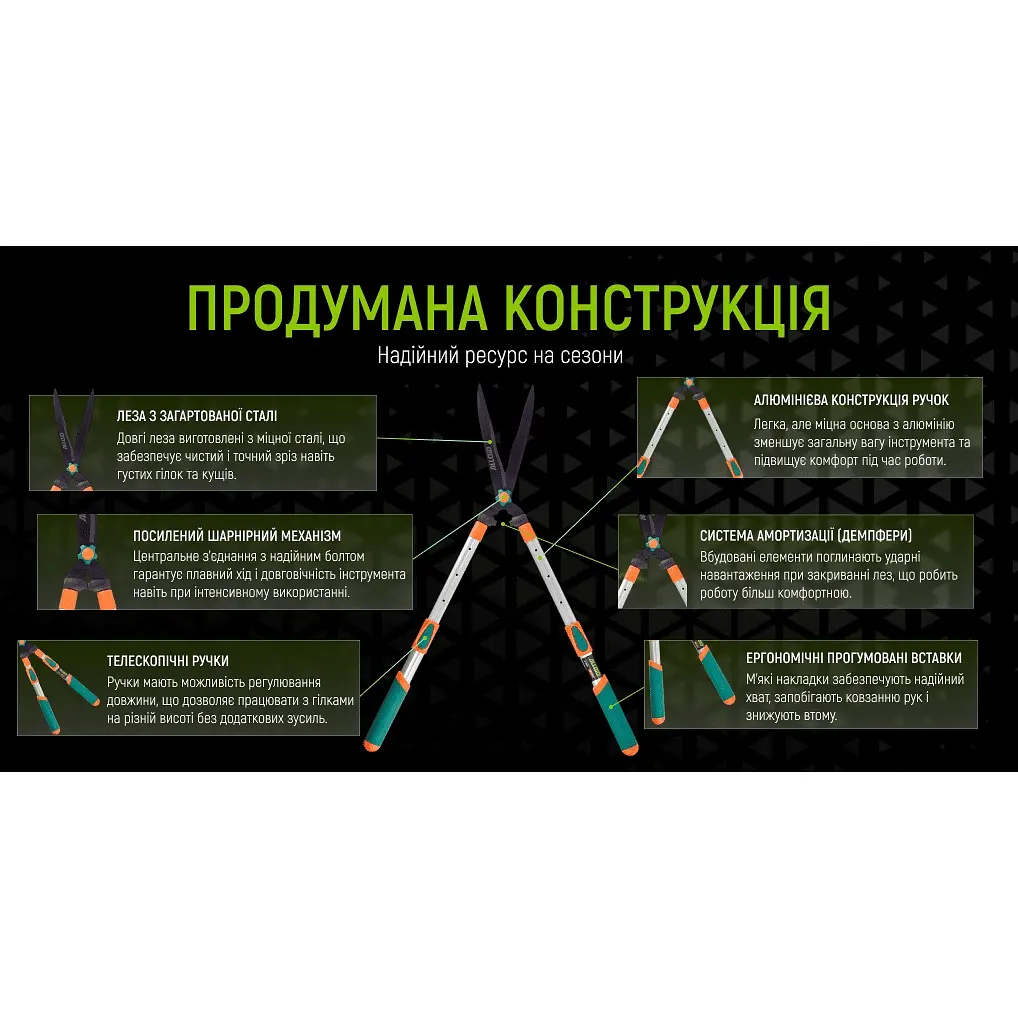 Ножницы садовые Alloid телескопические 680-860 мм (HS-102860) - фото 2