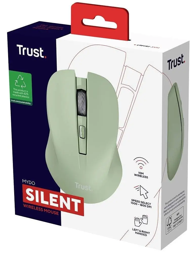 Комп'ютерна миша Trust Mydo Silent WL зелений teh0014062 - фото 8