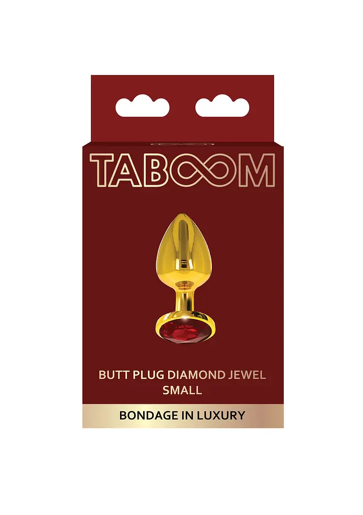Анальна пробка Taboom Butt Plug With Diamond Jewel S, 7 см (червоний) - фото 3