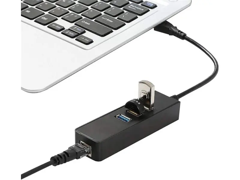 Мультипортовий адаптер Dynamode USB-C 3.1 RJ-45 + 3-Port (USB3.1-TYPEC-RJ45-HUB3) - фото 2