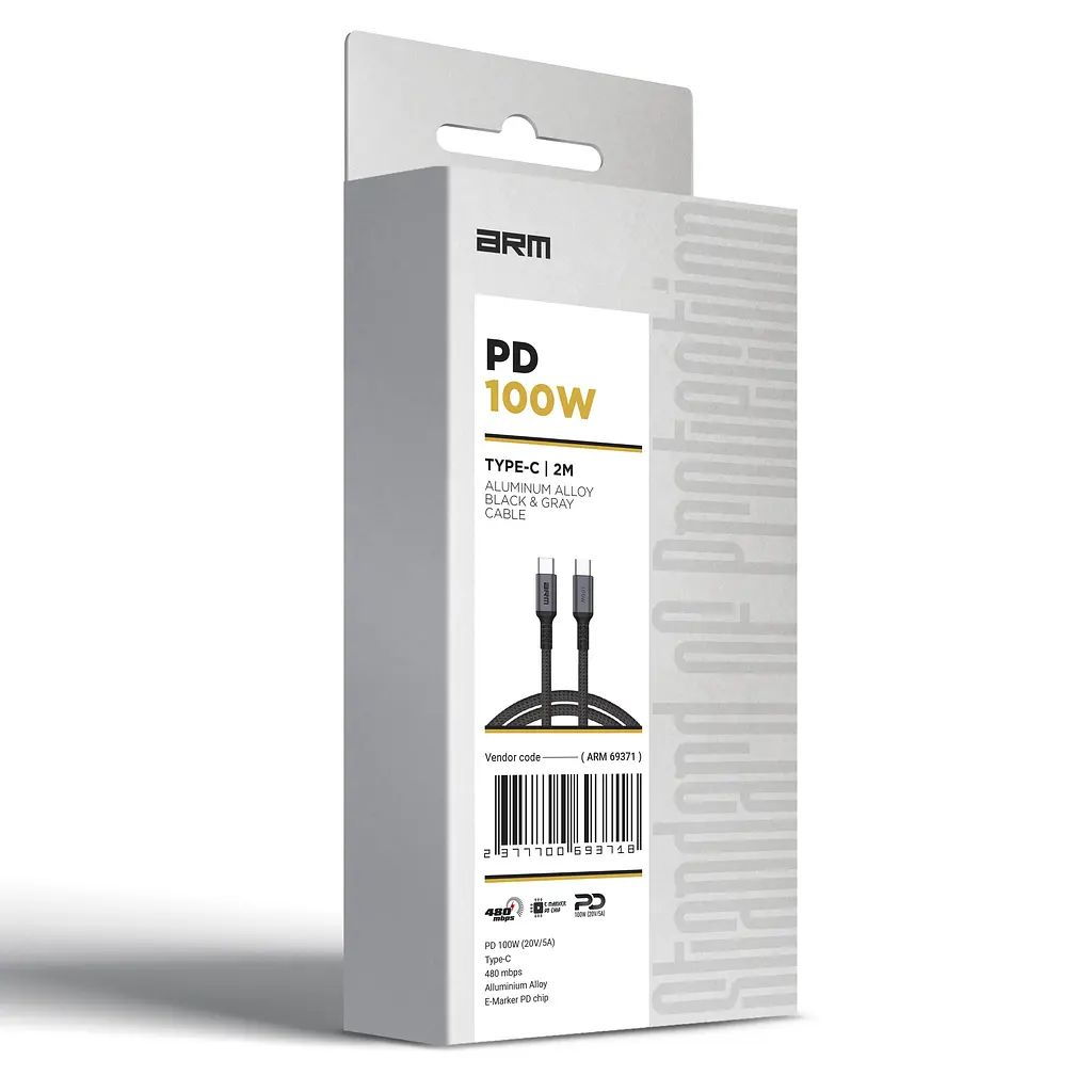 Кабель ArmorStandart PD 100W Aluminum Alloy 2m Black-Grey (ARM69371) - фото 5