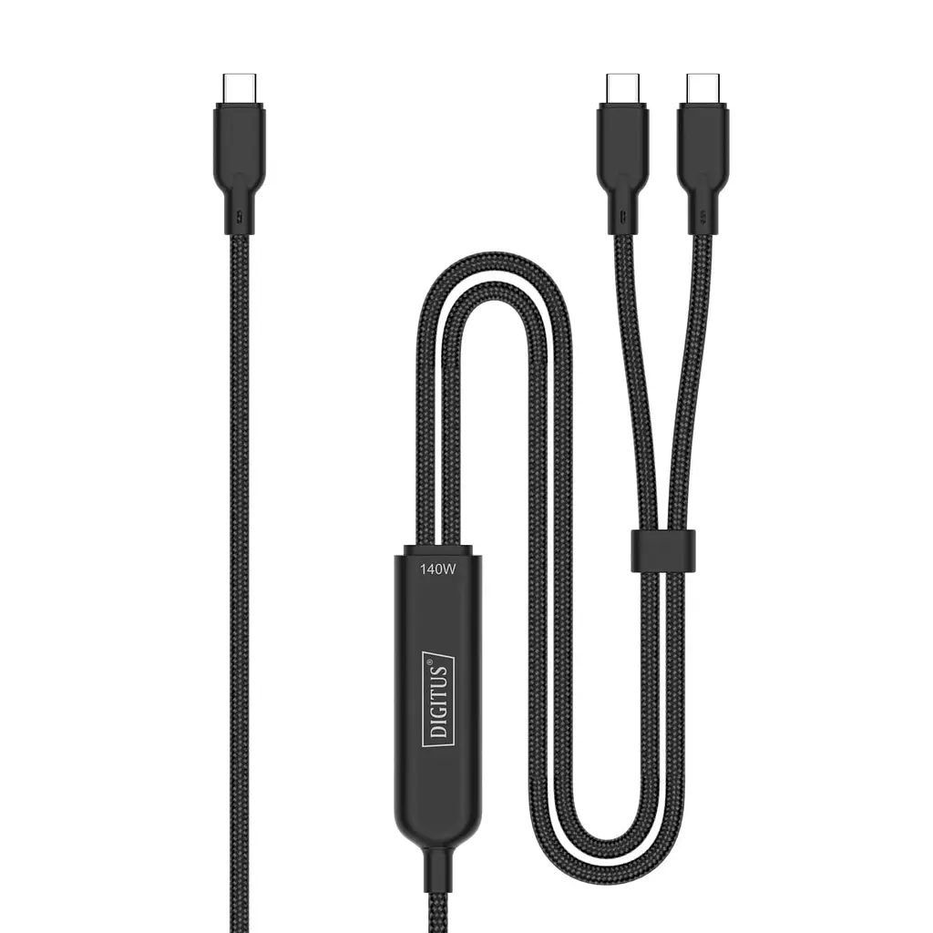 Кабель Digitus USB-C > 2xUSB-C заряджання/синхронізації, USB 2.0, 140W teh0025055 - фото 4