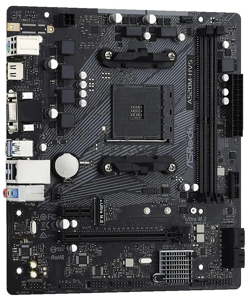 Материнська плата AsRock A520M-HVS (A520M-HVS) (Socket AM4, AMD A520, Micro-ATX) - фото 3