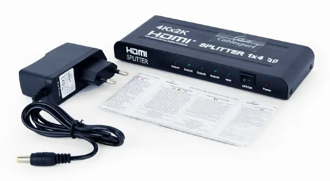 Разветвитель HDMI сигнала Cablexpert DSP-4PH4-02 Черный на 4 порта HDMI V1.4 до 20 м - фото 3