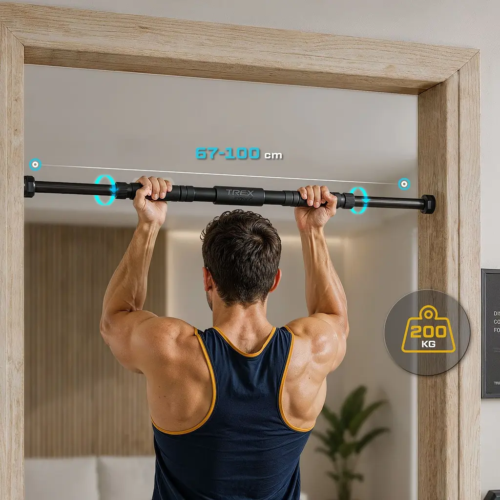 Турнік регульований Trex Sport TX-010PB 60-100см чорний - фото 3