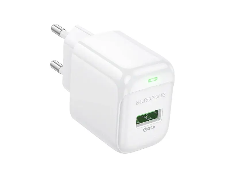 Блок живлення Borofone BAS42A Potential single-port QC3.0 charger (EU) White (6941991113789) - фото 3